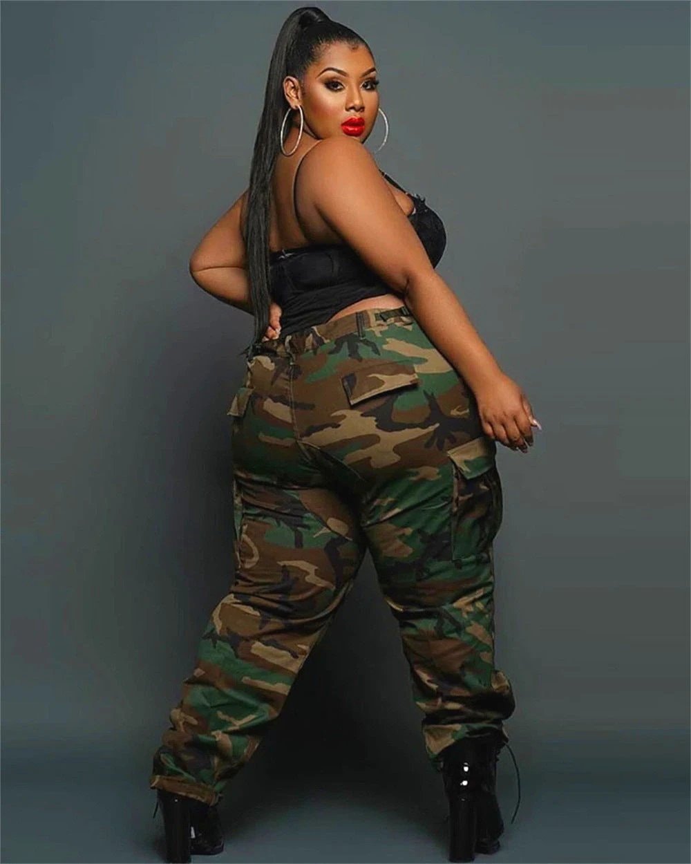 Street Leisure cargo camouflage Plus Size Pants